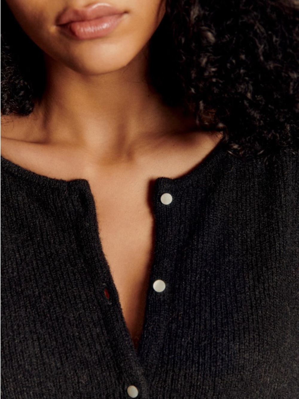 Sézane Gaspard Black Button-Up Knit Cardigan - Picture 4 of 11
